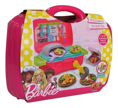Maleta De Brinquedos Barbie Pizzaria Divertida Fun 8270-3
