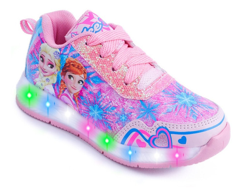 Tenis Luces Led Princesas Elsa Y Ana Deportivo Ligero 800-rp