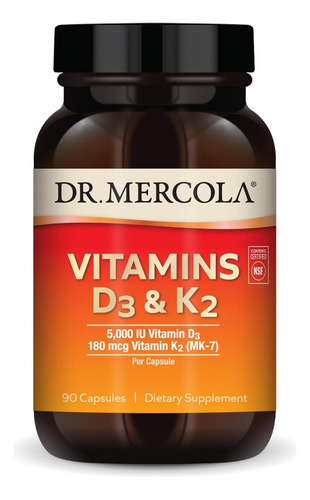 Vitamina D3 5000 Iu Y K2 180 Mcg Dr. Mercola 90 Cápsulas