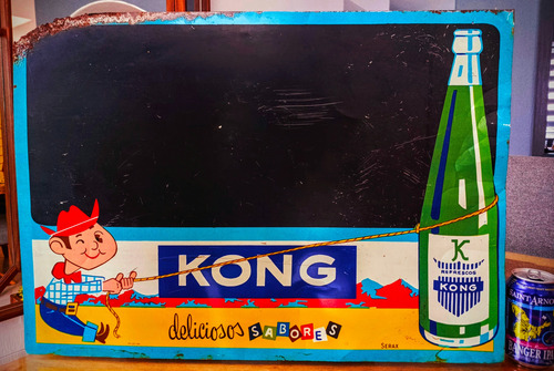 Antigua Lámina Refrescos Kong Letrero Anunció Publicidad (Usado)