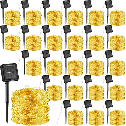 24 Pcs Solar Powered Fairy Lights Outdoor, Each 16.4ft ...