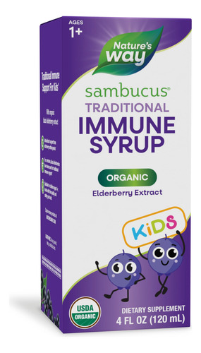 Syrup Nature's Way Sambucus Organic Saúco Para Niños 120 M