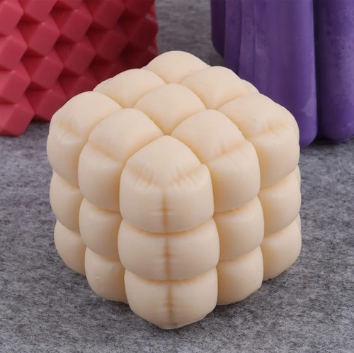 Molde Silicón Grande Rubik´s Bubble Jabones Velas Cubo