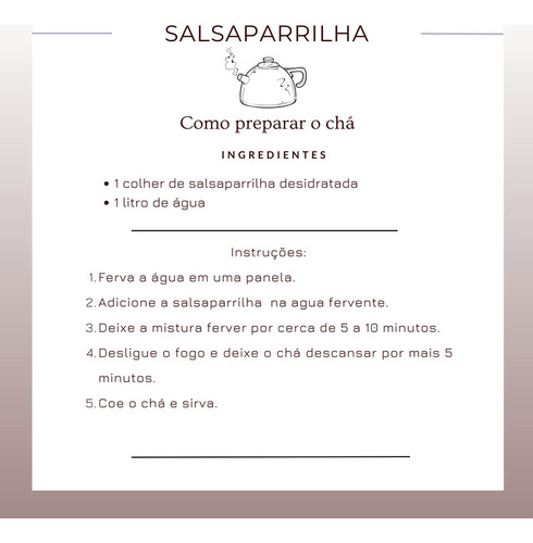 3 Pacotes De Chá Salsaparrilha | Salsaparrilha | Japecanga