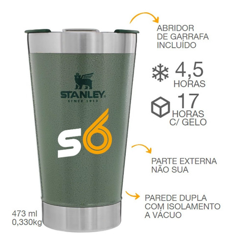 Copo Térmico Stanley 473ml Cerveja E Tererê Gelada Por 4 Hs