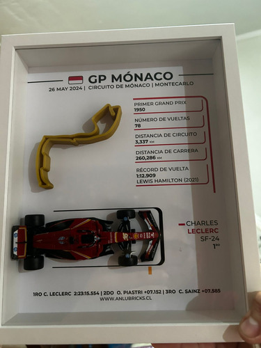 Cuadro Formula 1 Monaco 2024 Pista 3d Leclerc Ferrari F1