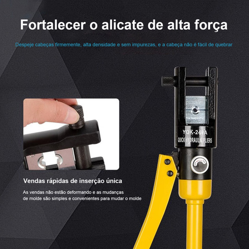 Alicate Hidraulico Crimpar Prensar Terminal 10mm A 300mm