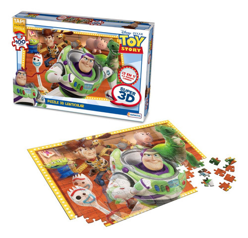 Rompecabezas Disney Toy Story Lenticular 3d 100 Pzs Playking