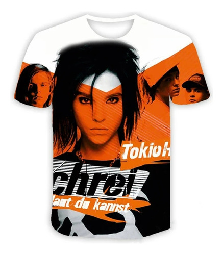 Camiseta Neutral Unisex Con Estampado 3d Tokio Hotel