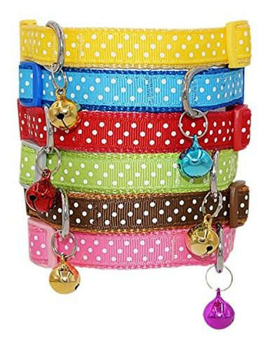 Collar Perro Lunares Reflectante Suave Ajustable Pack 6