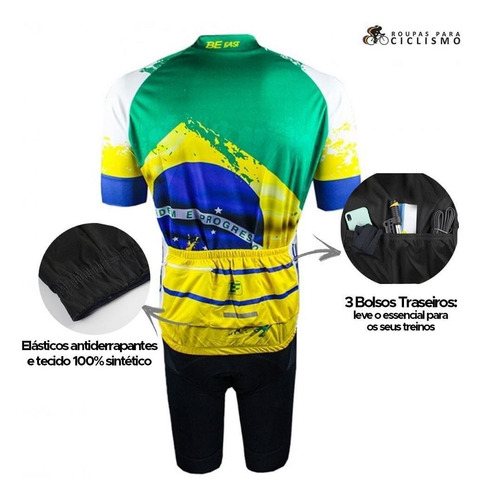 Conjunto Ciclismo Bike Bermuda E Camisa Befast Brasil