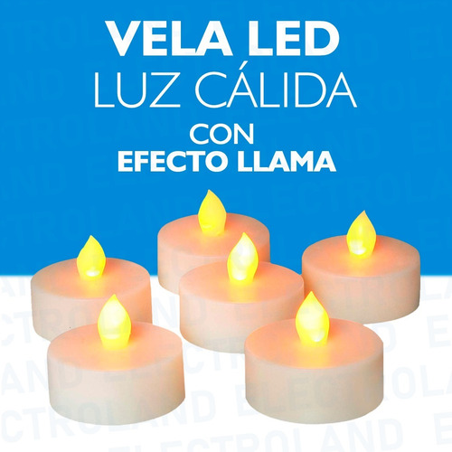 Velas Velitas Led Blanca Calida Pila Incluida Decoracion !!
