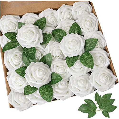 Rosas Blancas Artificiales, 100 Piezas De Rosas Falsas ...