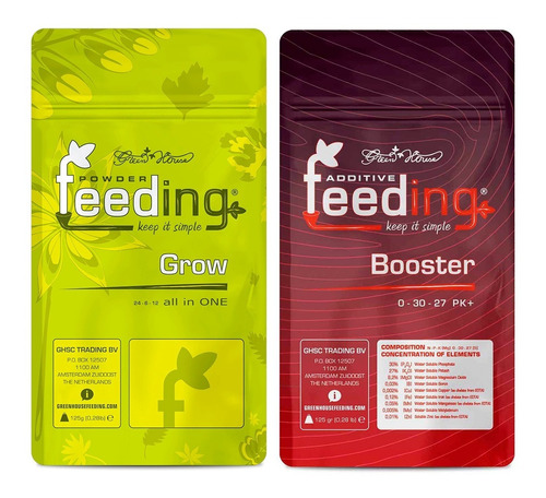 Fertilizante Powder Feeding Grow 125gr Con Pk Booster 125grs