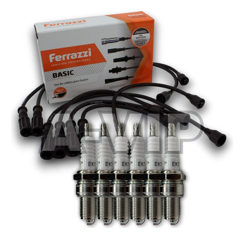 Kit Cables Ferrazzi Y Bujías Chevrolet 250 400 Apache C10 