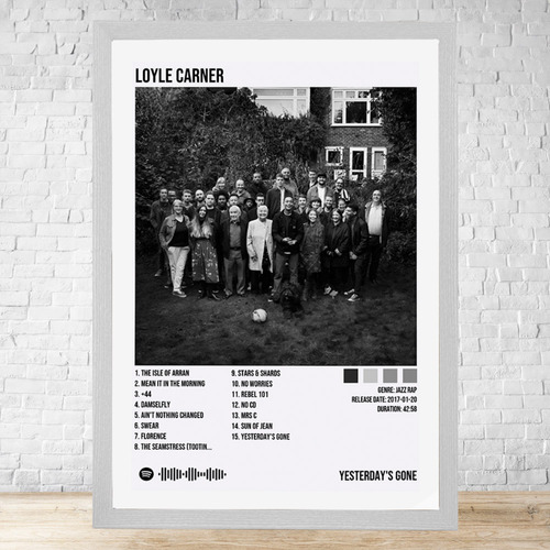 Cuadro Loyle Carner Yesterdays Gone 30x40 Cm C319 Blanco Moderno