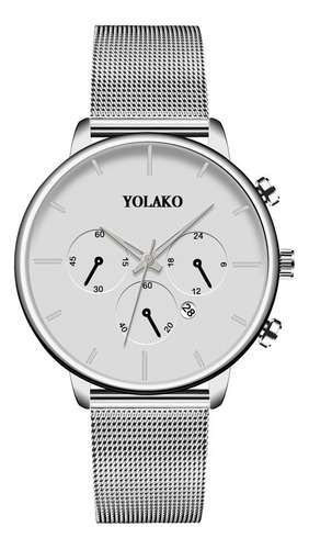 Reloj De Mujer Color Plata, Elegante Y Casual Plateado Plateado Blanco