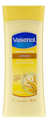  Loção Desodorante Hidratação Total Nutrição Aveia Pura Vasenol Frasco 400ml