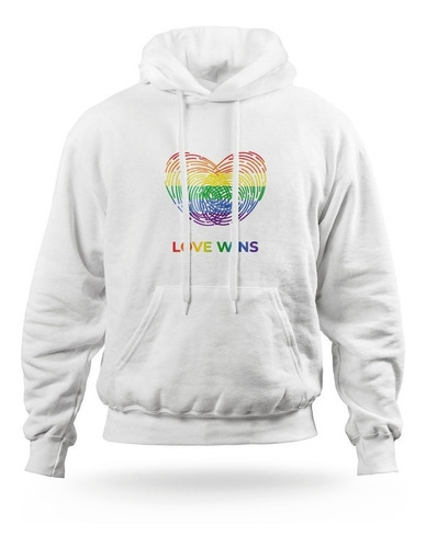 Buzo Hoddie Motivo Huella Love Wins Lgbt