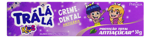 Pasta de dentes infantil Trá Lá Lá Kids Proteção Total Antiaçúcar  em creme  sem glúten 50 g
