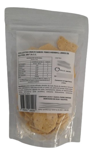 Snacks Galletitas Sabor Finas Hierbas Dolce Amore Bolsa X80g