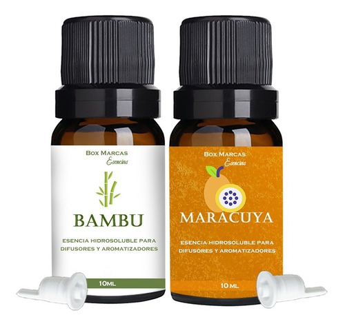 2 Esencias Hidrosolubles Para Ambientes, Bambu Y Maracuyá