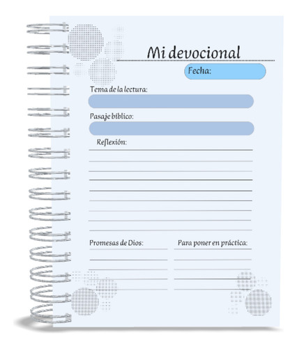Mini Devocional Diario Personalizado 2 (10x15cm) Azul Acero Devocional Mni 2025