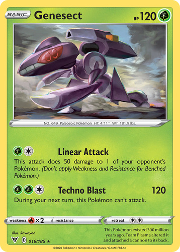 Genesect 016/185 Holo Vivid Voltage Sword & Shield