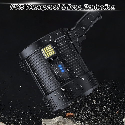 Guanchuan Linterna De Mano Led Recargable Con Foco De