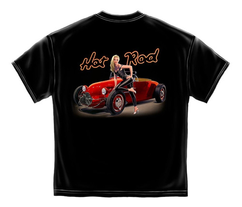 Camiseta Auto Motive Hot Rod Negra