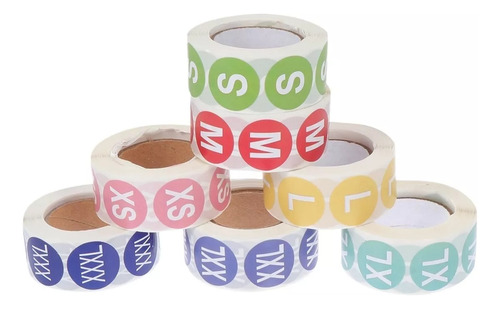 Etiquetas Adhesivas Para Tallas De Ropa, 7 Rollos