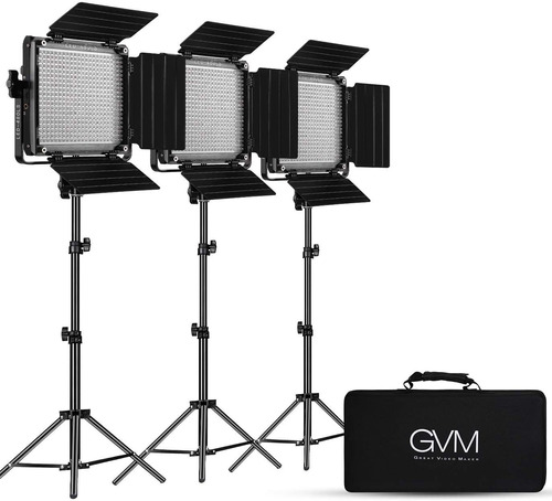 Gvm  Kits De Iluminacion De Video Paquete De Led Con Co...