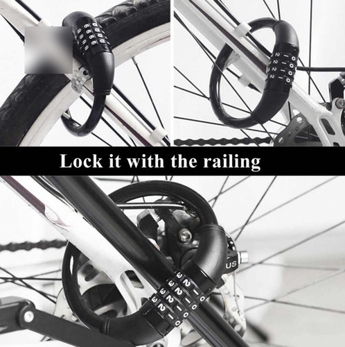 Candado De Seguridad Para Bicicleta Clave Numerica 1.2m