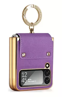 Funda Simil Cuero Con Soporte De Anillo Samsung Z Flip 4