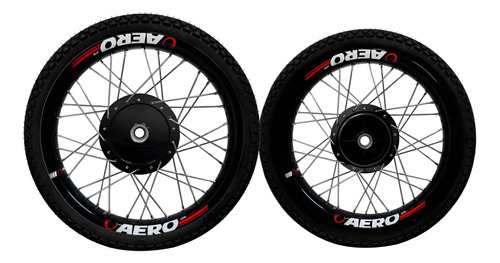 Par De Roda Pneu Fbk Novo Biz 100 À 125 Viper Preto Aero 4mm