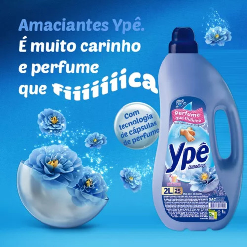 Kit Sabão Ype Primavera Sachê 800g + Amaciante Aconchego 2l