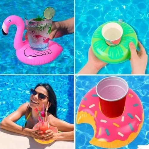 10 Porta Vasos Inflable Albercada Fiesta Jardin