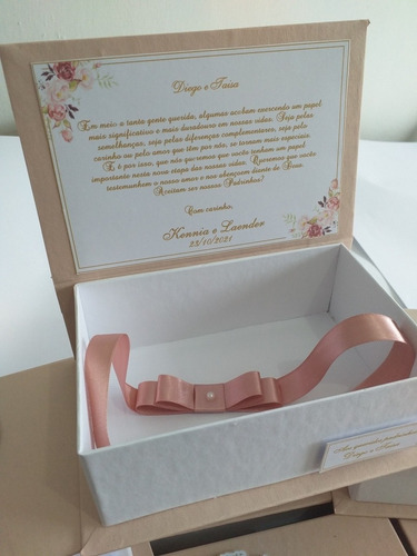 Imagem 4 de 5 de 12 Caixas Convite Padrinhos De Casamento Em Cartonagem