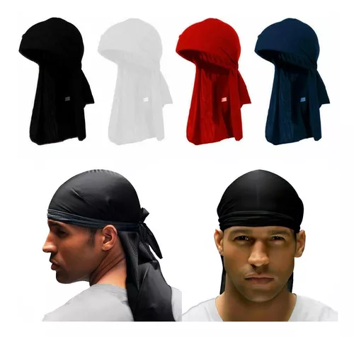 Durag Lenço Para Waves Preta Bandana Estilo Hip Hop