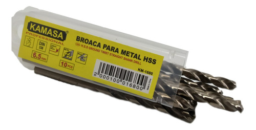 Set De Brocas Para Metal Hss 10pcs 6.5mm Kamasa Km-1680