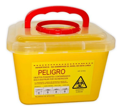Caja Plastica, Desechos Corto Punzante 3 Litro- Deltamed-