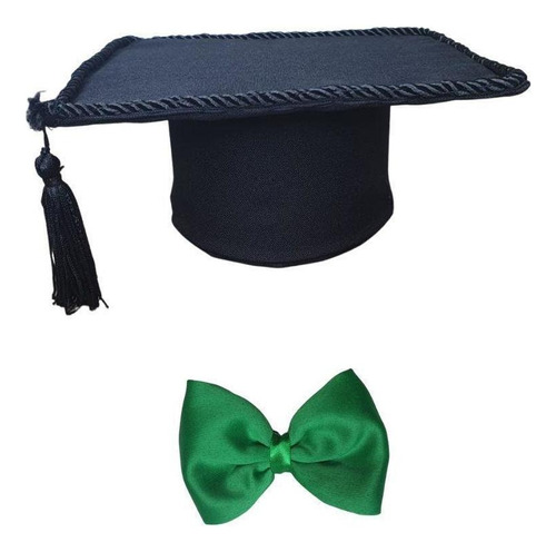 Capelo De Formatura Pet Com Gravata Verde Tamanho M