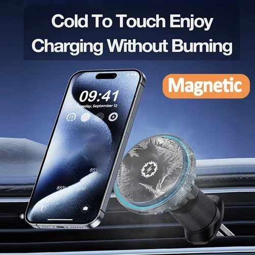 Carregador Magnético Sem Fio Para Carro Air Vent Ice Cooling