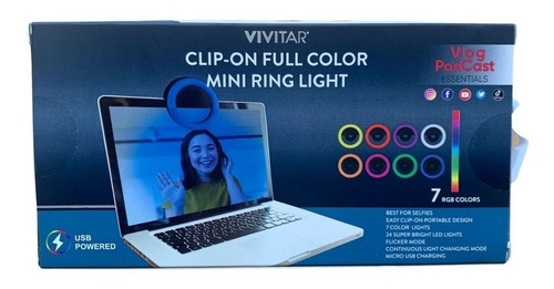 Imagen 4 de 5 de Mini Aro De Luz Celular O Portátil, Recargable 7 Colores Rgb