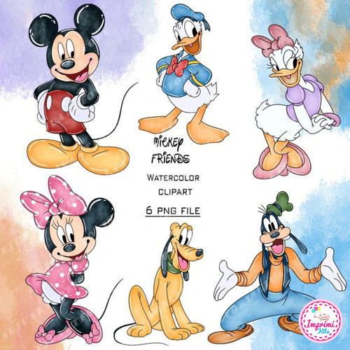 Kit Cliparts Mickey Acuarela Disney Imprimibles #587