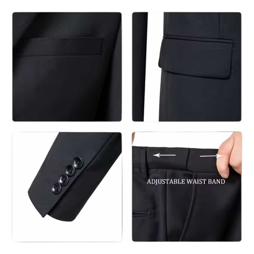 Traje Entallado De Mecanica + Chaleco Entallado. 3 Piezas