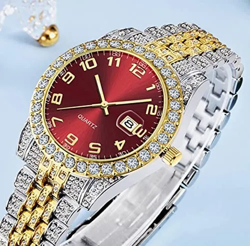Reloj De Diamantes De Cristal Para Hombre, Números Romanos,