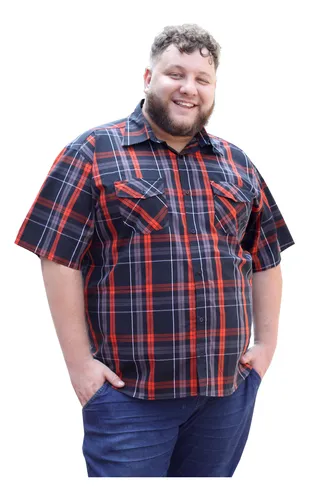 Camisa xadrez plus hotsell size mercado livre