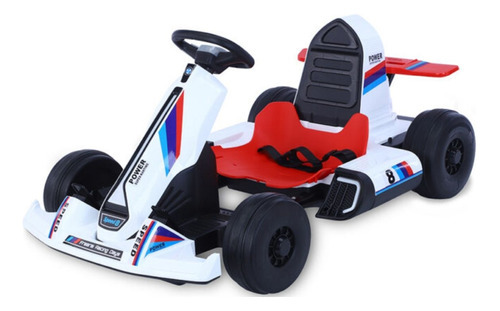 Mini Kart Elétrico Infantil 12v Com Controle Remoto Cor Branco