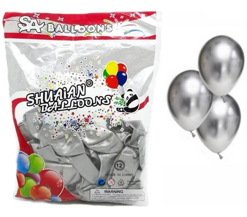 Globos Cromados R12 Paquete X50 Unidades